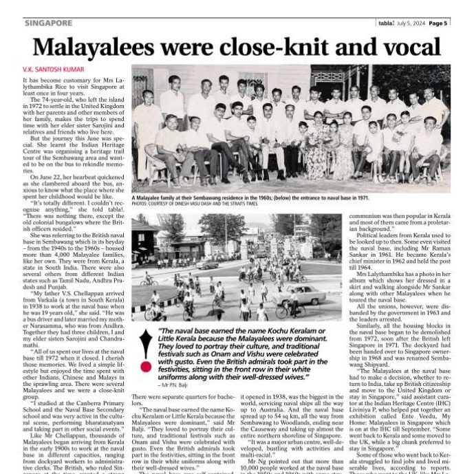 Tabla! – Malayalees Were Close-Knit and Vocal