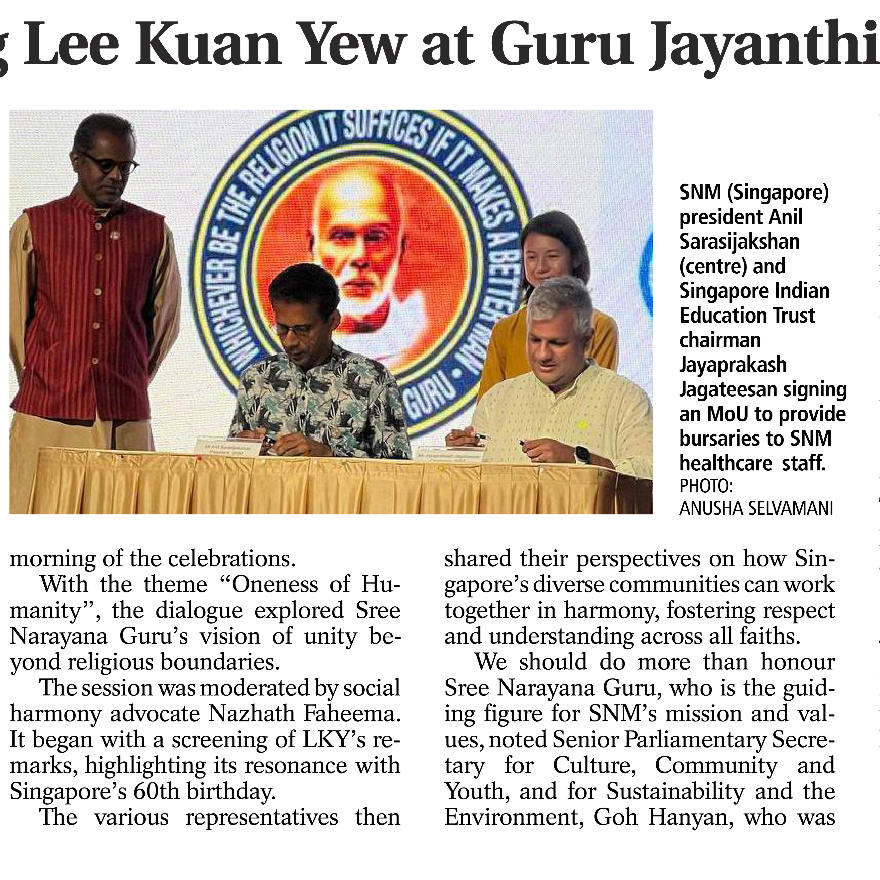 Tabla! – Remembering Lee Kuan Yew at Guru Jayanthi Celebrations