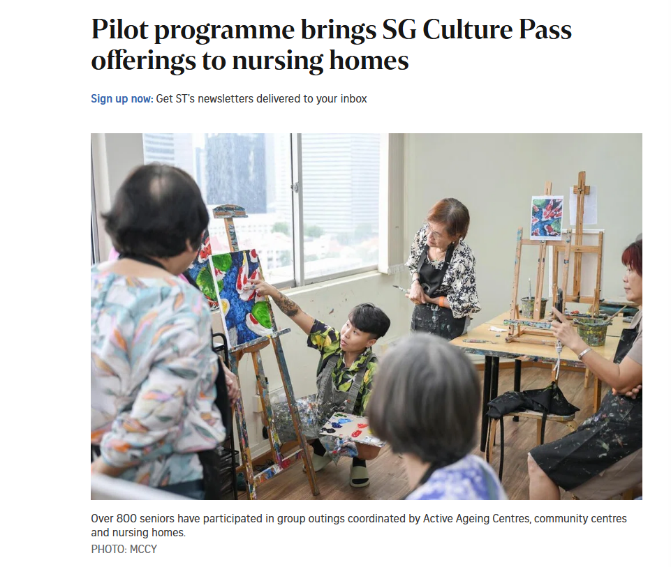 Straits Times – Pilot Programme Brings SG Culture Pass Offerings to Nursing Homes
